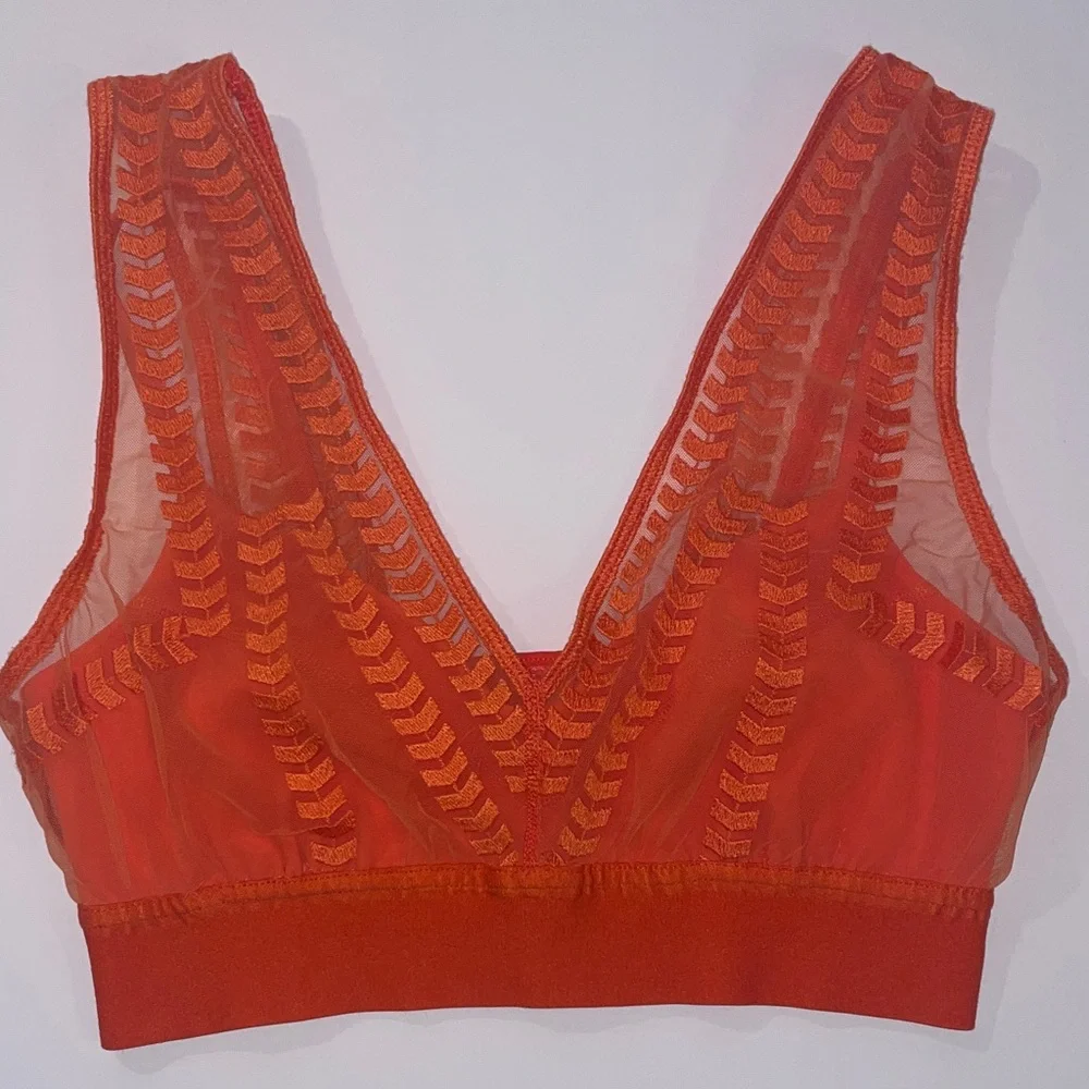 FP Movement by Free People Vibrant Orange Lace Bralette